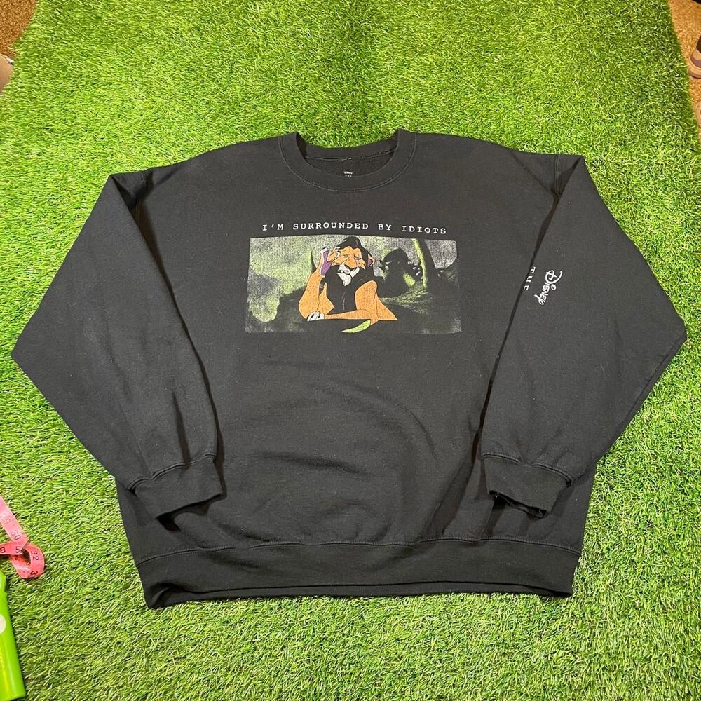 Y2K Disney The Lion King I'm Surrounded by Idiots Graphic Crewneck Sweatshirt XL